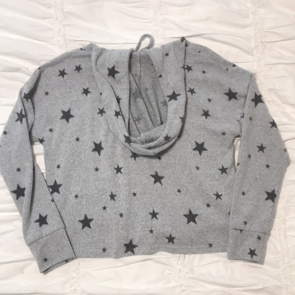 Paper Crane star pattern gray hoodie - Picture 2 of 3
